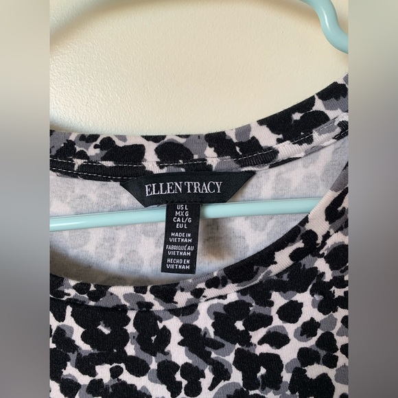 Ellen Tracy Dress Animal Print Two Pockets Size L - Picture 2 of 8